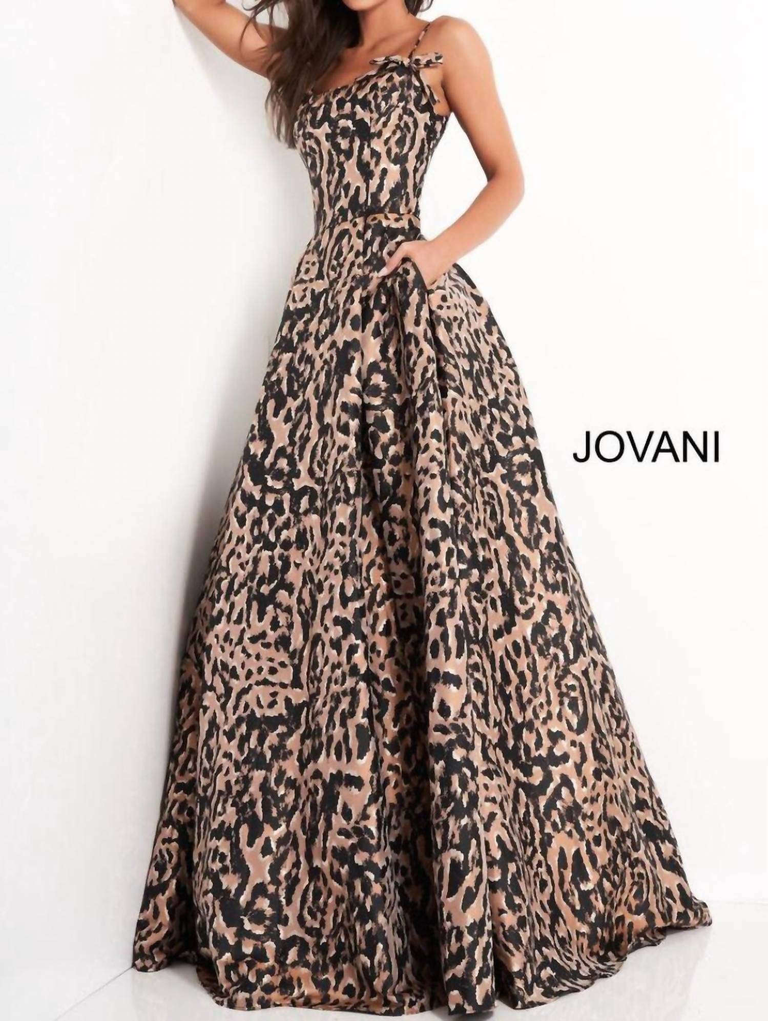 Jovani - Spaghetti Strap Prom Gown