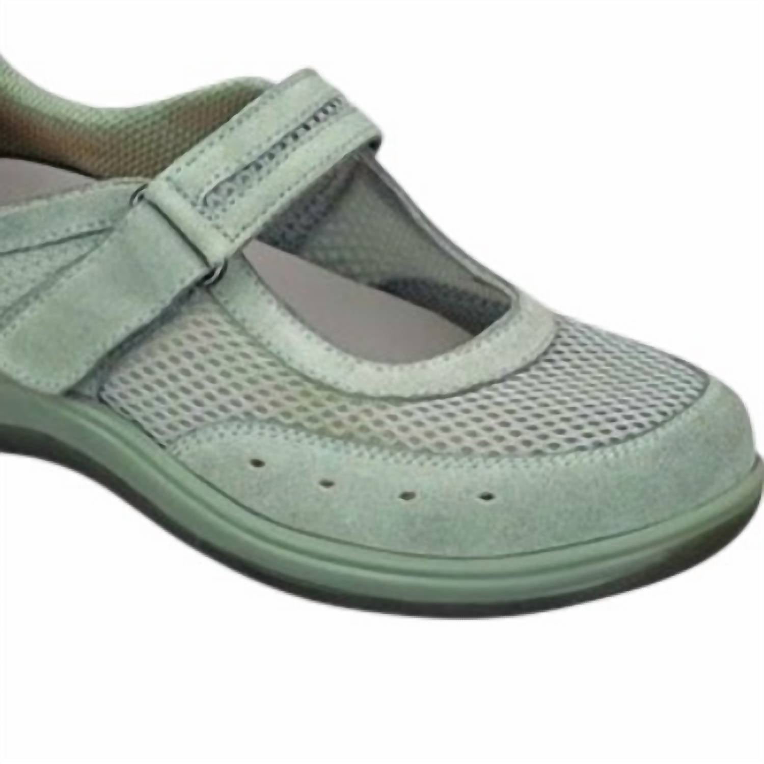 Orthofeet Women's Chattanooga Mary Jane Orthopedic Shoes in gray - women's sandal - detail view