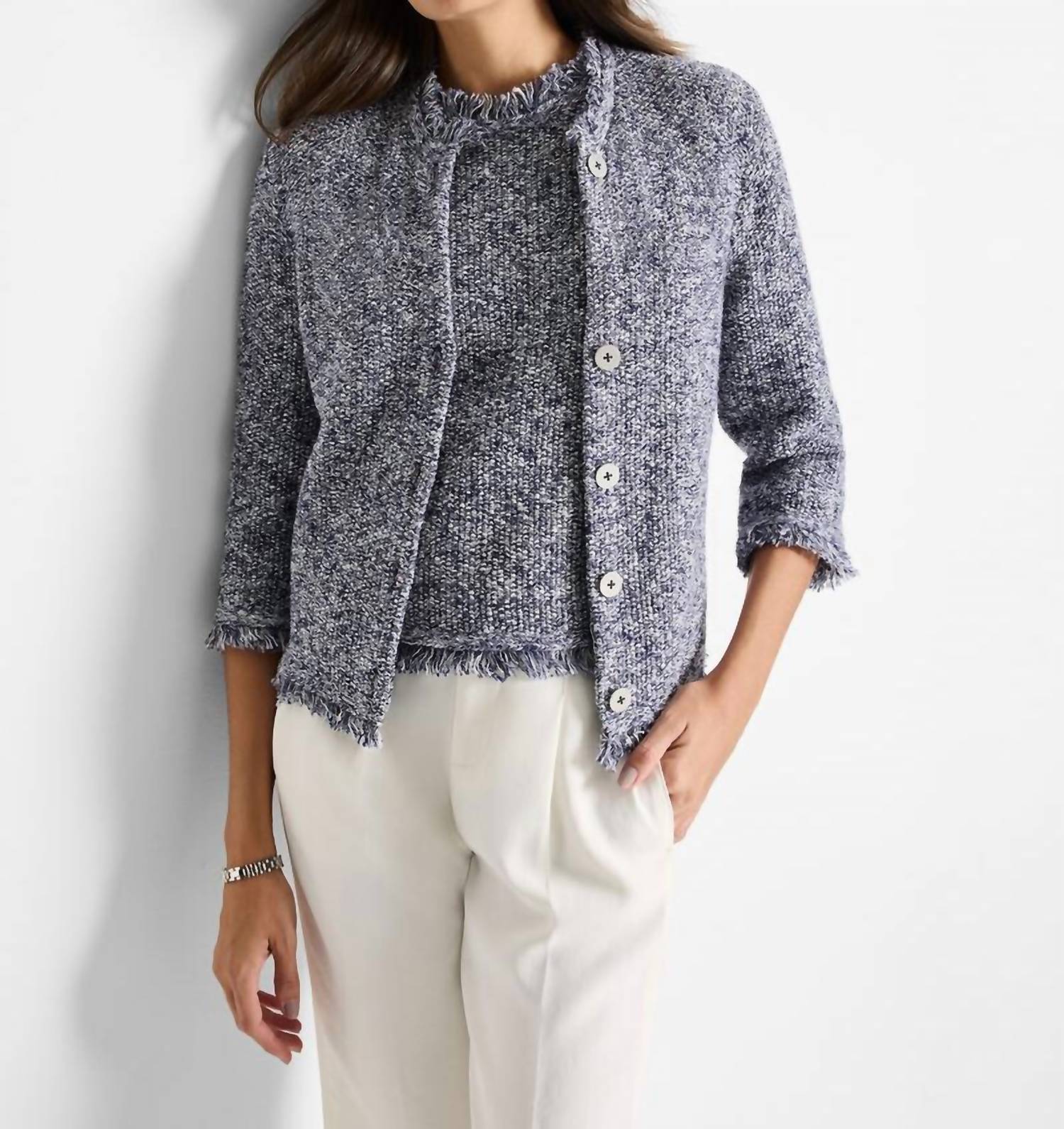 Nic + Zoe - Women's Fringe Sweater Jacket