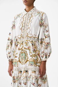 Camilla - Tiered Long Shirt Maxi Dress