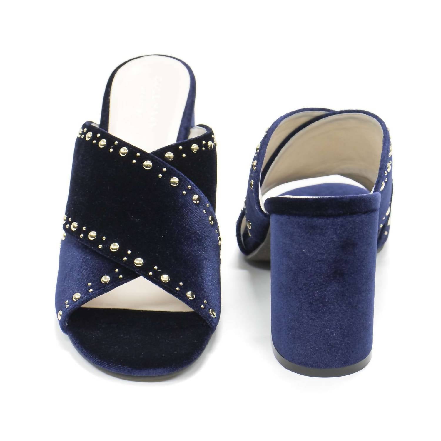 COLE HAAN Women's Gabby Studded Slip-on Sandals in blue velvet - women's sandal - view 5