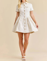 Main Strip - Button-up Mini Denim Dress
