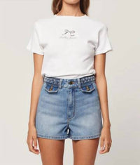 ROLLA'S Pretty Bow Classic Tee in cloud 7274 - women's t-shirt