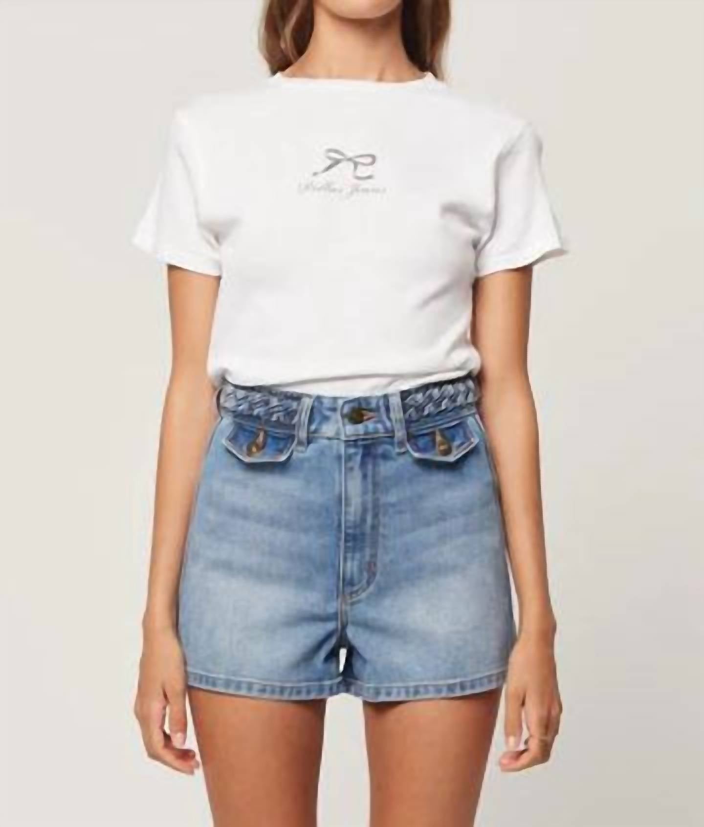 ROLLA'S Pretty Bow Classic Tee in cloud 7274 - women's t-shirt