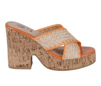 GC Shoes Women's Elsa Platform Sandals in orange - women's sandal - detail view