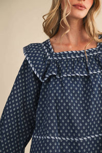 &merci Baby Doll Square Neck Blouse in navy - women's blouse - view 5