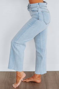 Hidden - Ella Tie Waist Straight Denim Jeans