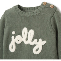 Elegant Baby - Baby Jolly Sweater With Knit Pants Pom Hat Set
