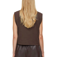 CLOSED Women's Sleeveless Top in chilly chocolate - women's shirt - detail view
