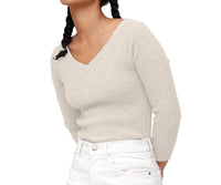 State Cashmere - Off-shoulder V-neck Sweater