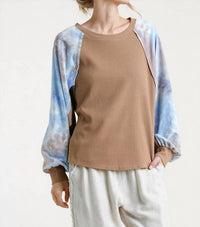 Umgee - Waffle Knit Tie Dye Top