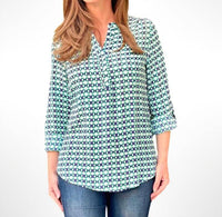 K&C Clothing - Dot Flower Pattern Top