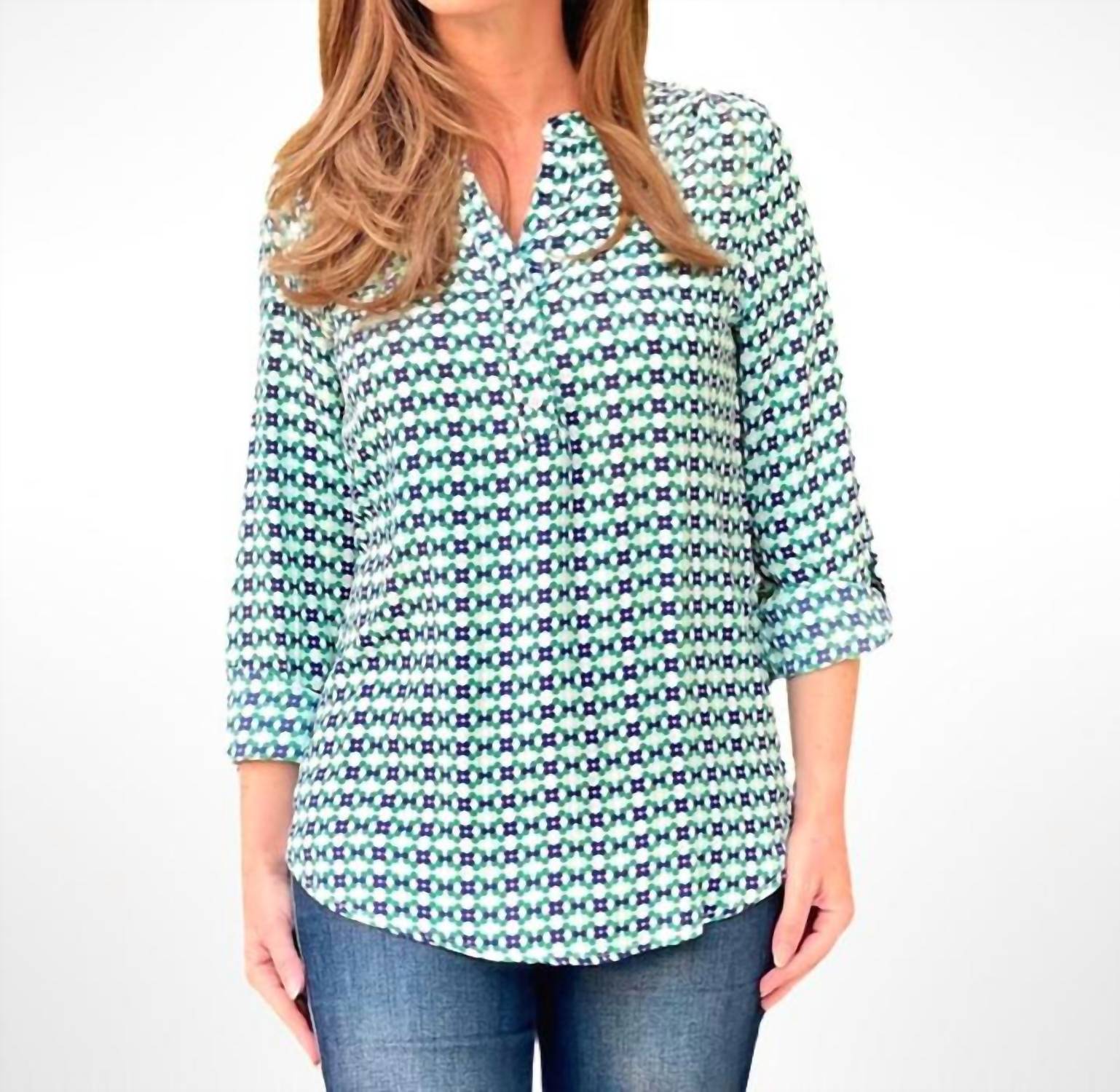 K&C Clothing - Dot Flower Pattern Top