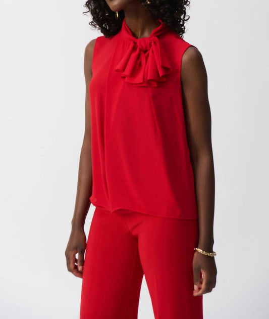 Joseph Ribkoff - Bow Collar Sleeveless Lightweight Top