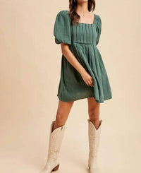In-Loom - Cotton Box Pleat Mini Dress