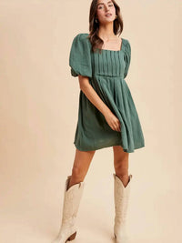 In-Loom - Cotton Box Pleat Mini Dress