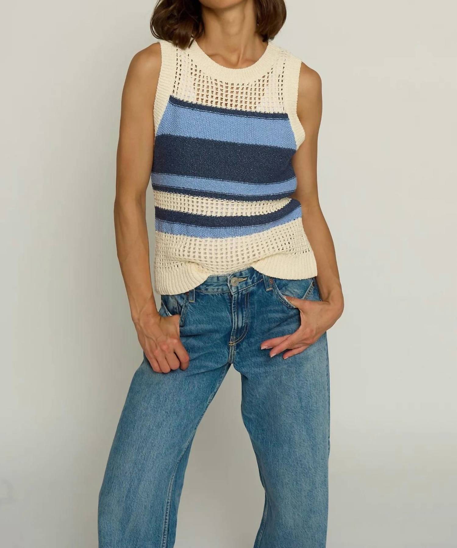 Central Park West - Textured Stripe Tank