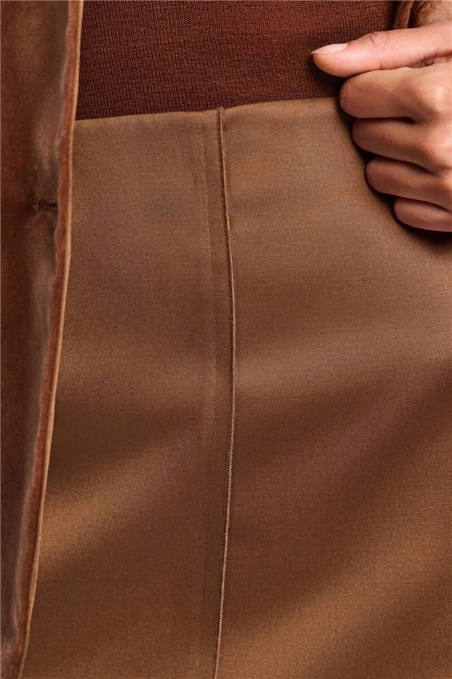 DOROTHEE SCHUMACHER Shiny Statement Midi Skirt in terra - women's skirt - view 4