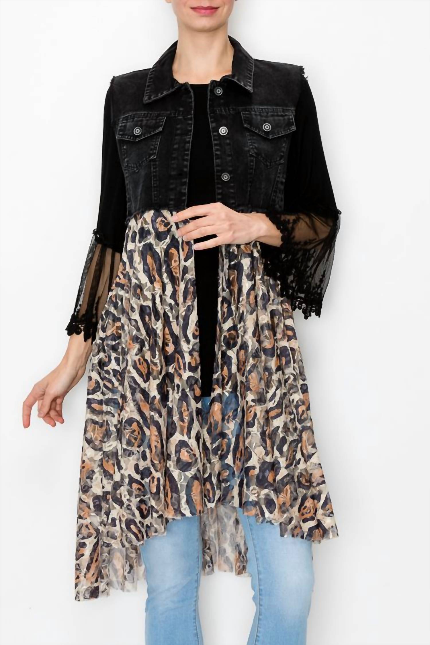 Origami - Denim And Lace Vest