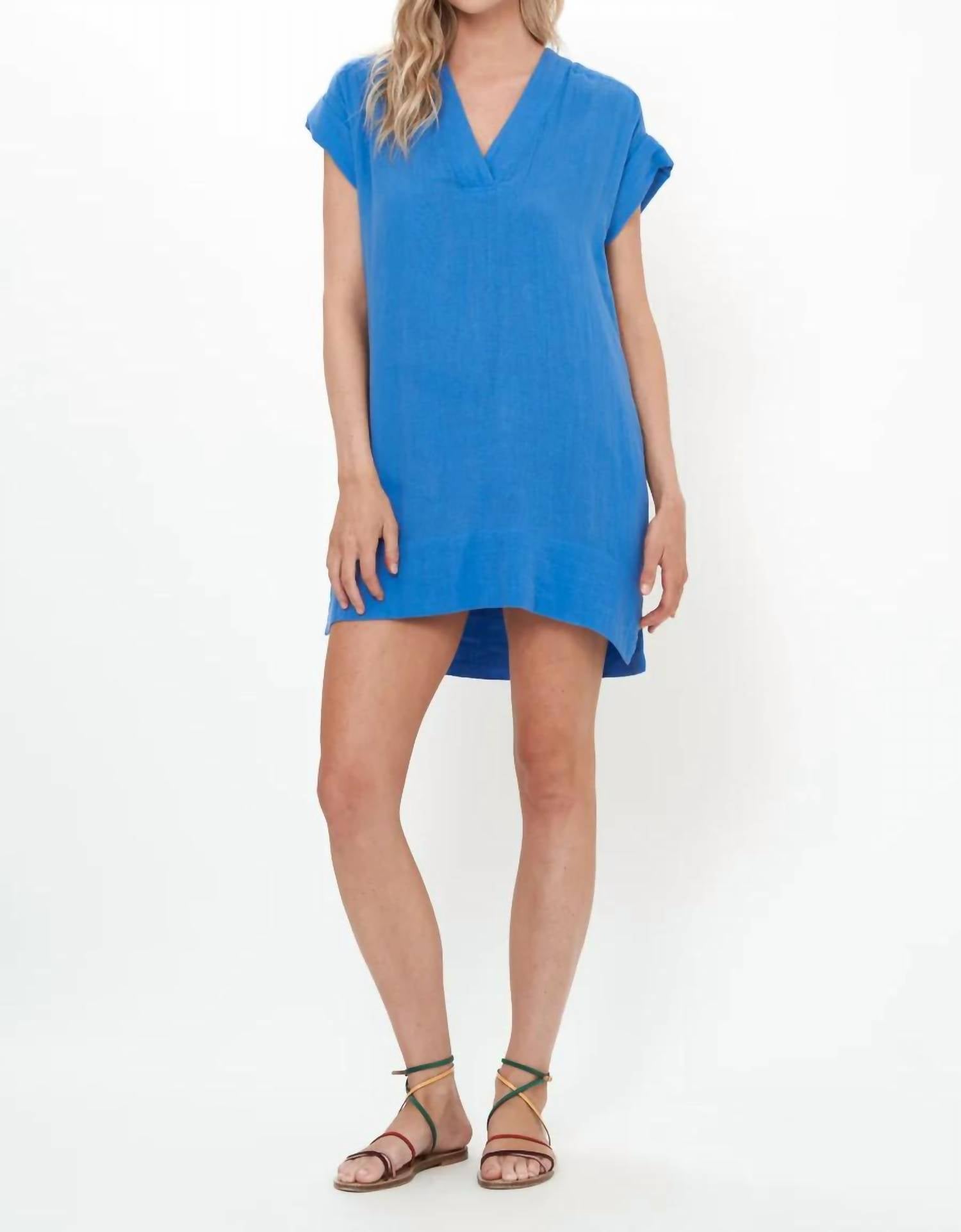 Oliphant - V-Neck Roll Sleeve Dress