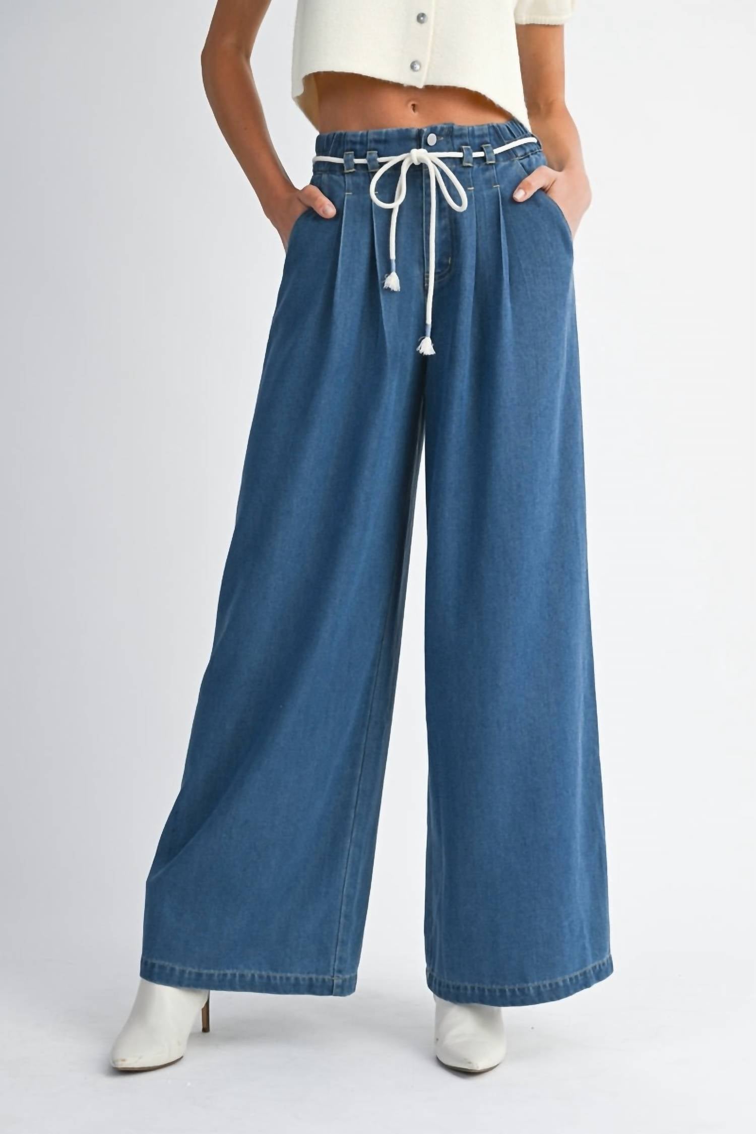 Mable - Rope Tie Jeans