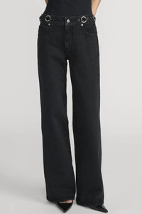 FRAME O-ring Stroll Relaxed Wide-leg Jeans in sutro - women's jeans