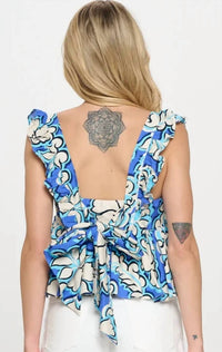 Meet Me In Santorini - Women's Cape Blooms Blouse