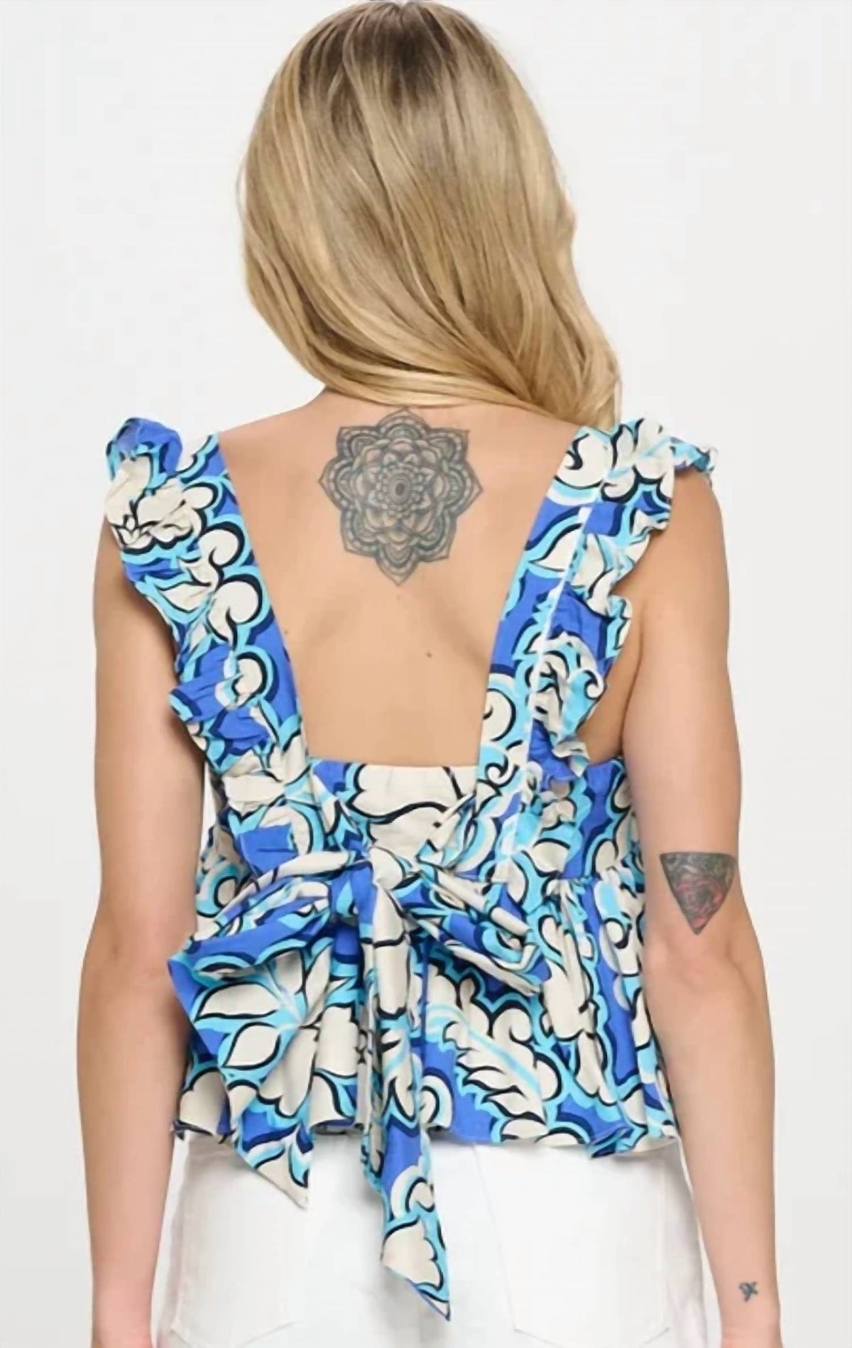 Meet Me In Santorini - Women's Cape Blooms Blouse