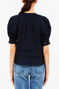 Ulla Johnson Faye Sleeve Blouse in midnight - women's blouse - alternate view
