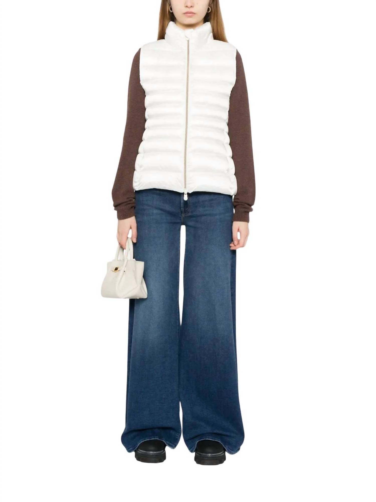 SAVE THE DUCK Lynn Vegan Puffer Vest in white - women's jacket