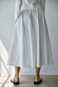 By Together - Elastic Waist Flare Midi Skirt