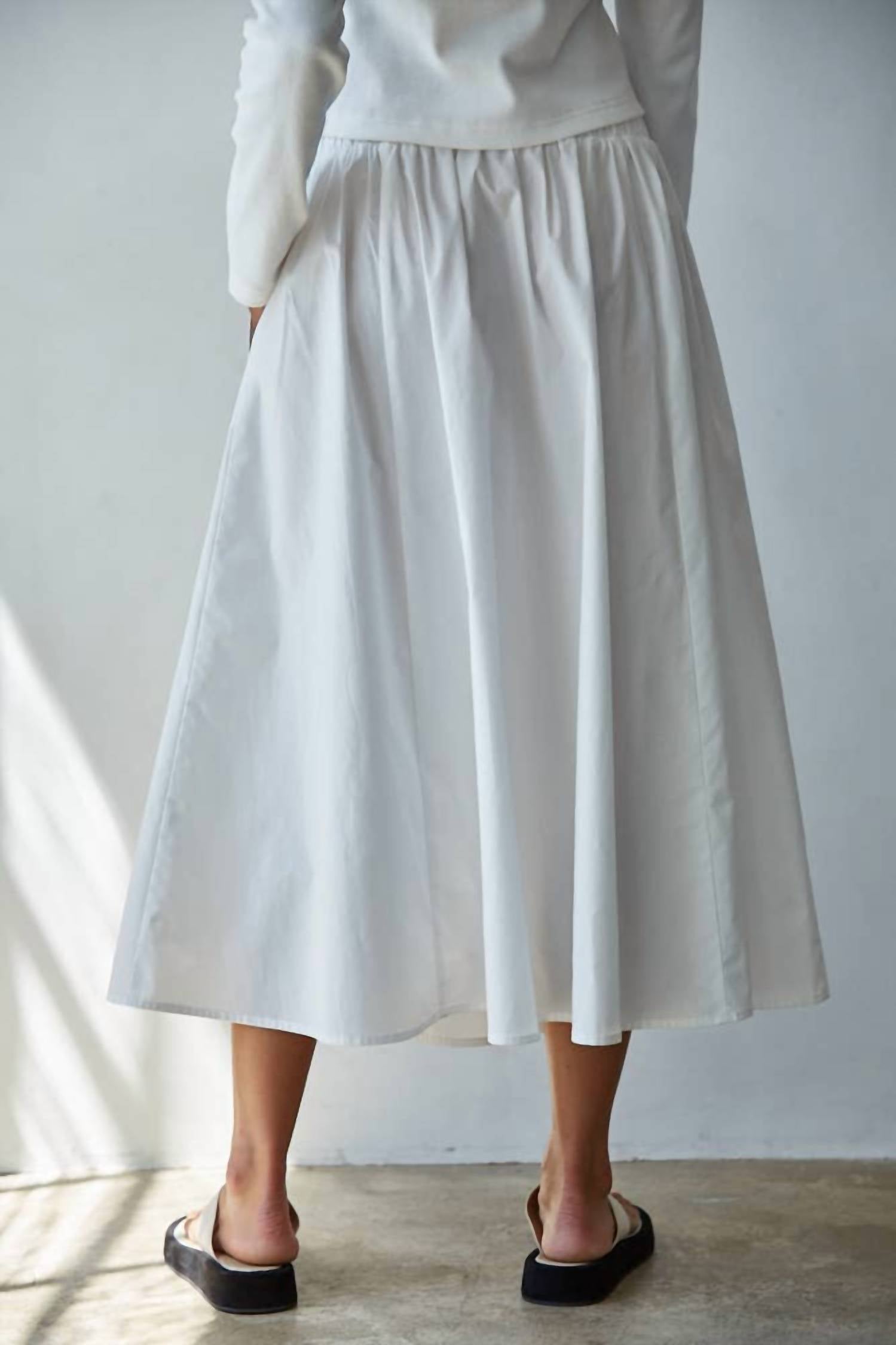By Together - Elastic Waist Flare Midi Skirt