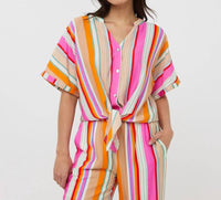 Esqualo - Striped knot blouse