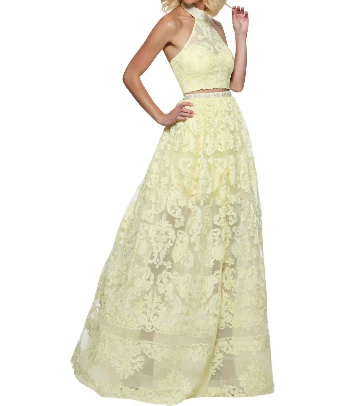 Sherri Hill - Two-Piece High-Neck Prom Dress