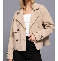 Active Usa - Short Double Breast Trench Jacket