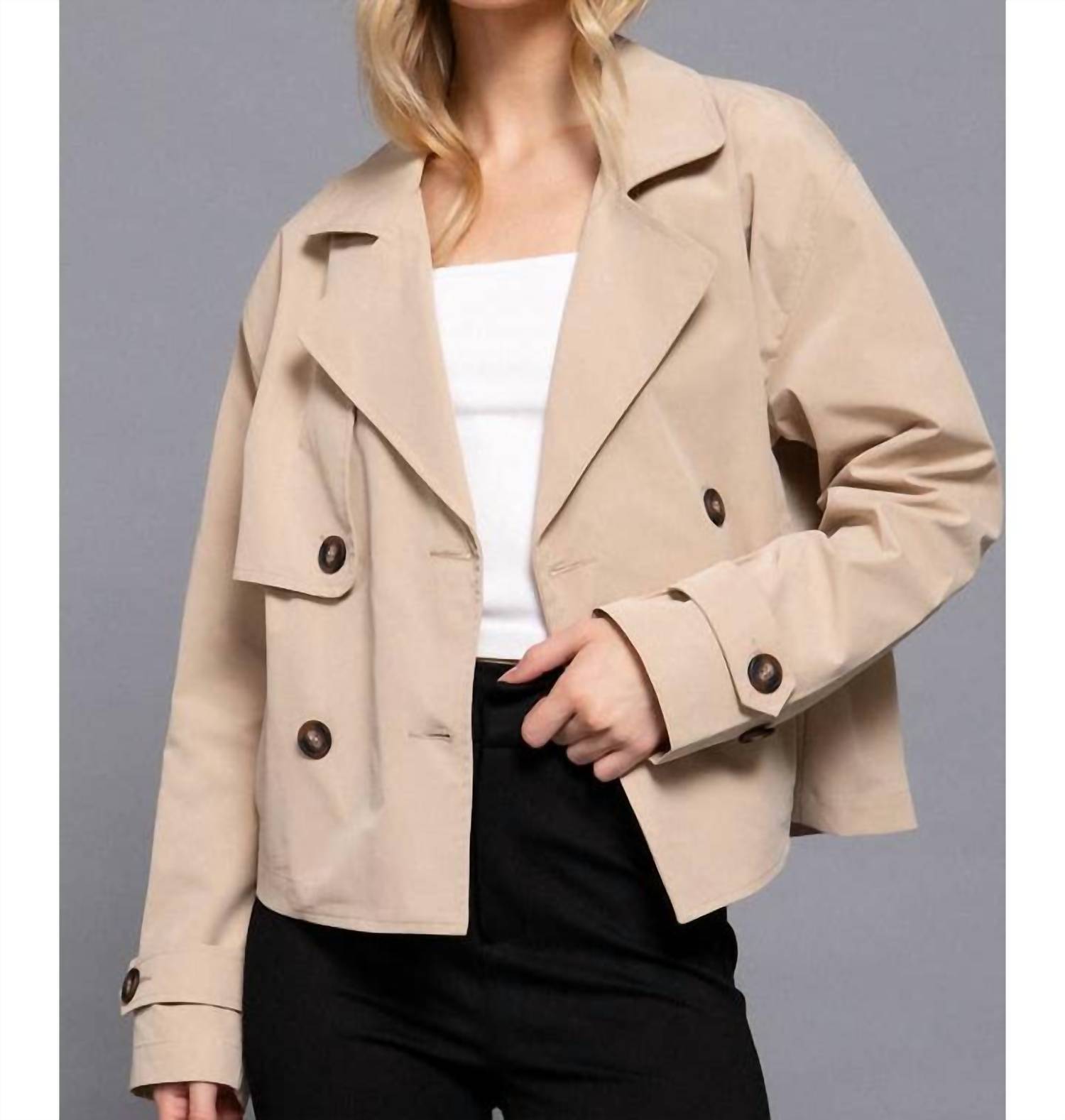 Active Usa - Short Double Breast Trench Jacket