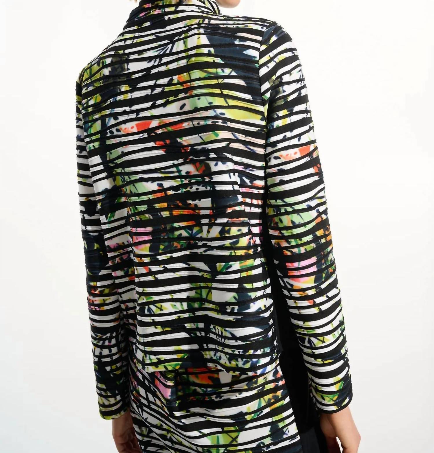 Joseph Ribkoff - TROPICAL PRINT JACKET WITH CONTRAST PANEL