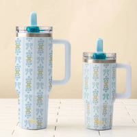 The Darling Effect - Pastel Bow Floral Tumbler - 40 Oz