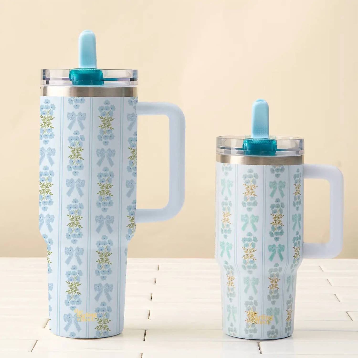 The Darling Effect - Pastel Bow Floral Tumbler - 40 Oz