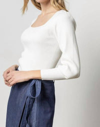 Lilla P - Full Sleeve Square Neck Sweater