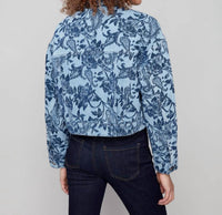 Charlie B - Cropped Jacquard Denim Jacket