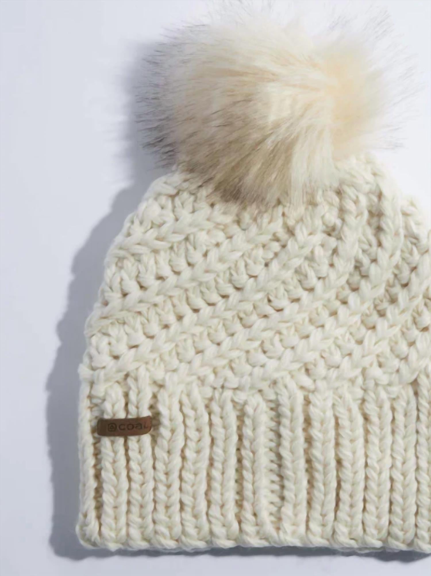 Coal Headwear Women's Maizy Beanie in white - women's hat - detail view