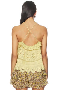 ISABEL MARANT Prisha Top in light ochre - women's shirt - detail view