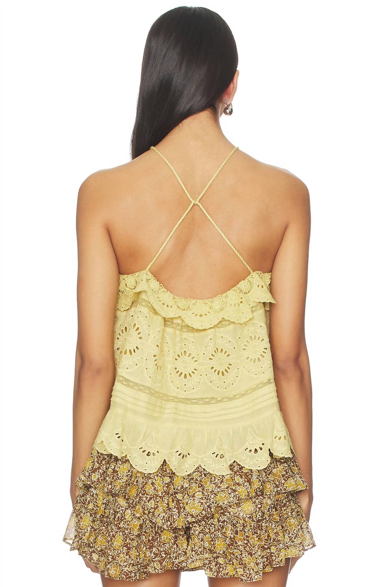 ISABEL MARANT Prisha Top in light ochre - women's shirt - detail view