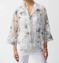 Joseph Ribkoff - Organza Floral Print Boxy Top