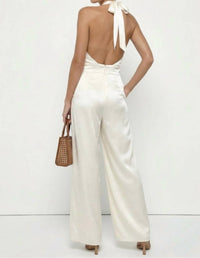 Naked Zebra - Satin Halter Jumpsuit