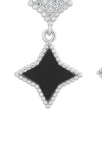 Allyanna Gifts - Women's Cubic Zirconia Enamel Diamond Shape Dangling Earrings