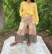 Young Threads - Patchwork Tiered Wide Leg Pants