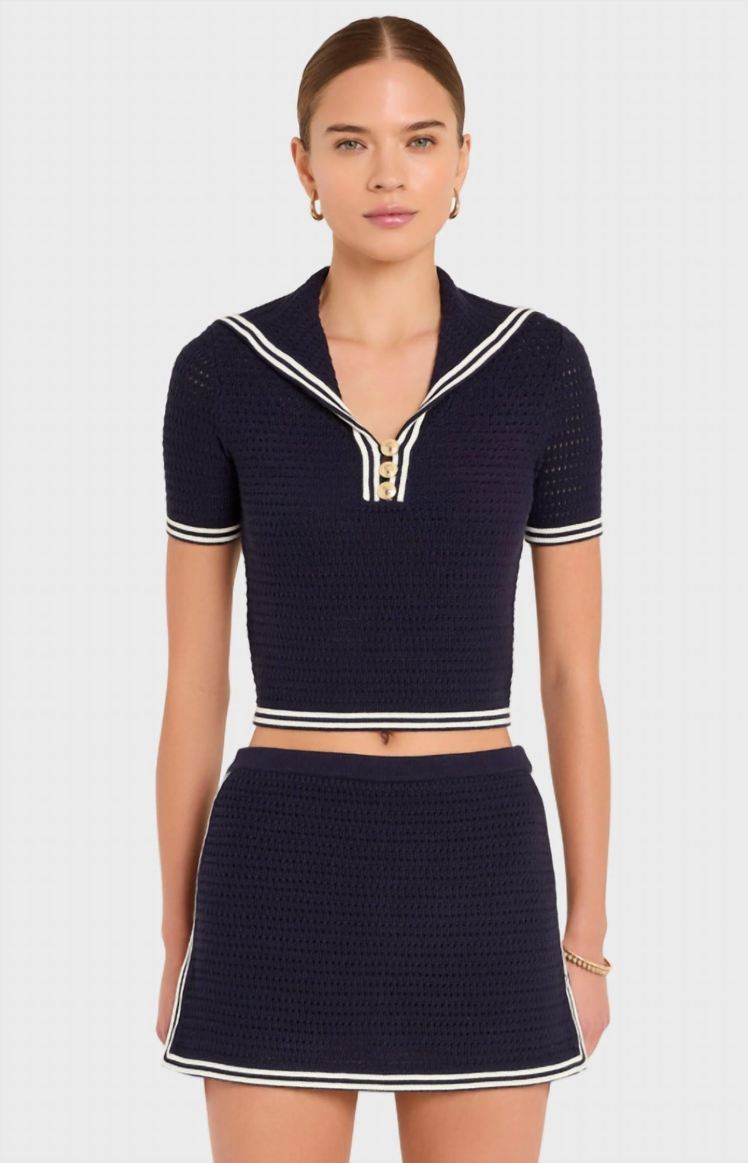 Amanda Uprichard - Monique Sailor-inspired Neckline Top