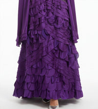 Ysa Makino - Strapless Ruffled Beaded Shawl Maxi Dress